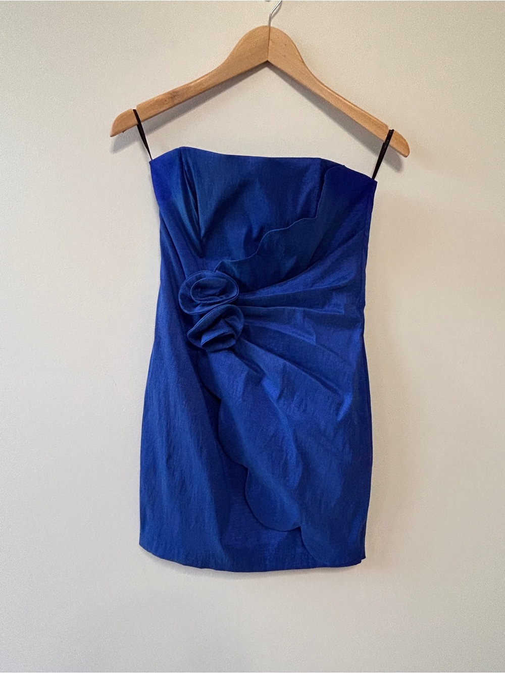 Jessica McClintock Strapless Royal Blue Cocktail Dress Elegant Evening *FLAW